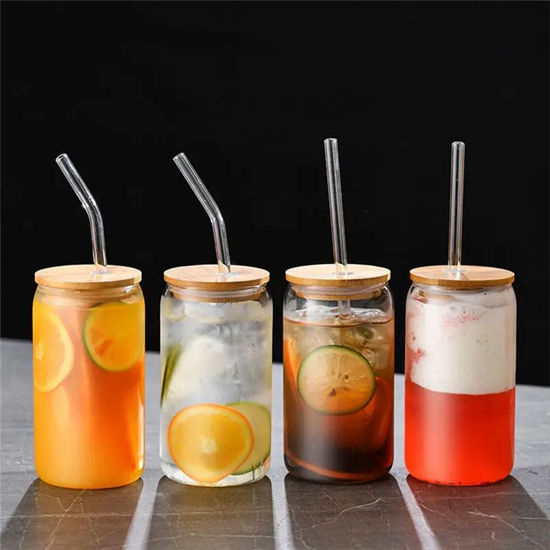REST 6Pcs Set Drinking Glasses with 6 Bamboo Lids and 6 Glass Straws, 16Oz Can Shaped Glass Cup, Clear Iced Coffee Cup
REST 6Pcs Set Drinking Glasses with 6 Bamboo Lids and 6 Glass Straws, 16Oz Can Shaped Glass Cup, Clear Iced Coffee Cup