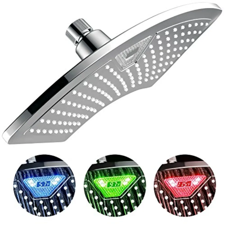 12 inch All-Chrome Rainfall Shower Head with Color-Changing LED and LCD Temperature Display for Modern Bathrooms
12 inch All-Chrome Rainfall Shower Head with Color-Changing LED and LCD Temperature Display for Modern Bathrooms