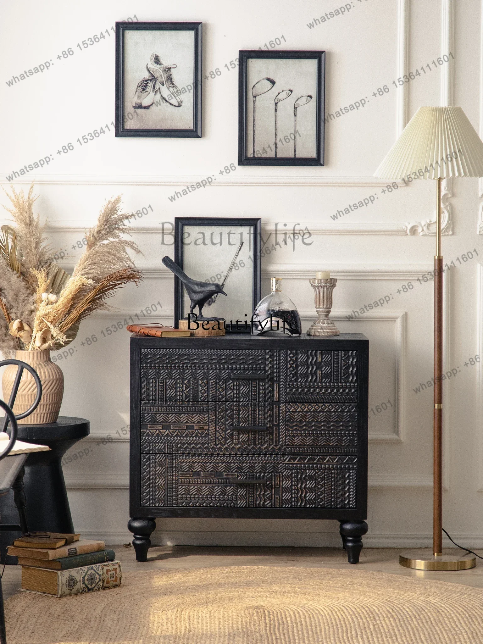 55American Retro Wood Carved Three-Bucket Cabinet Multi-Drawer Storage Curio Cabinet
55American Retro Wood Carved Three-Bucket Cabinet Multi-Drawer Storage Curio Cabinet