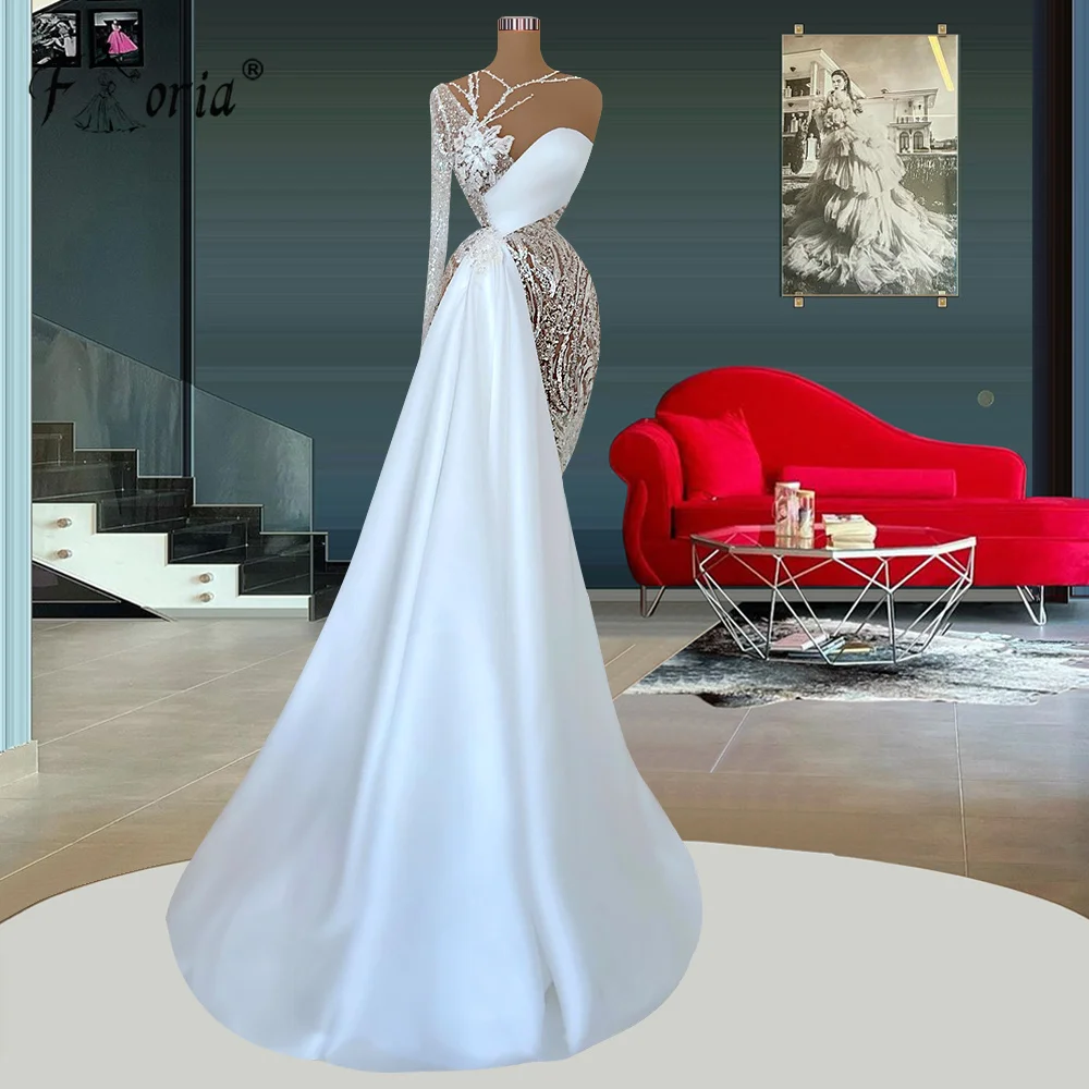 Dubai Mermaid Elegant Wedding Dress Flower Appliques Beaded Long Sleeve Side Train Evening Bridal Dresses Custom Made Robe Marie
Dubai Mermaid Elegant Wedding Dress Flower Appliques Beaded Long Sleeve Side Train Evening Bridal Dresses Custom Made Robe Marie