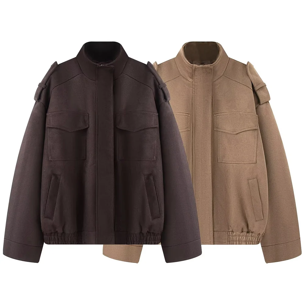 Женская осенняя свободная рабочая одежда в европейском и американском стиле с воротником-стойкой, высококачественная повседневная замшевая куртка 
Женская осенняя свободная рабочая одежда в европейском и американском стиле с воротником-стойкой, высококачественная повседневная замшевая куртка
