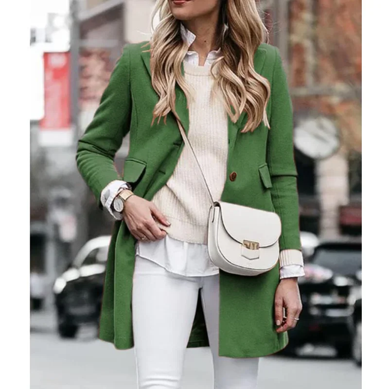 Women's Jacket with Lined Winter Outerwears Lapel Single Breasted Women's Jackets Autumn Streetwear
Women's Jacket with Lined Winter Outerwears Lapel Single Breasted Women's Jackets Autumn Streetwear