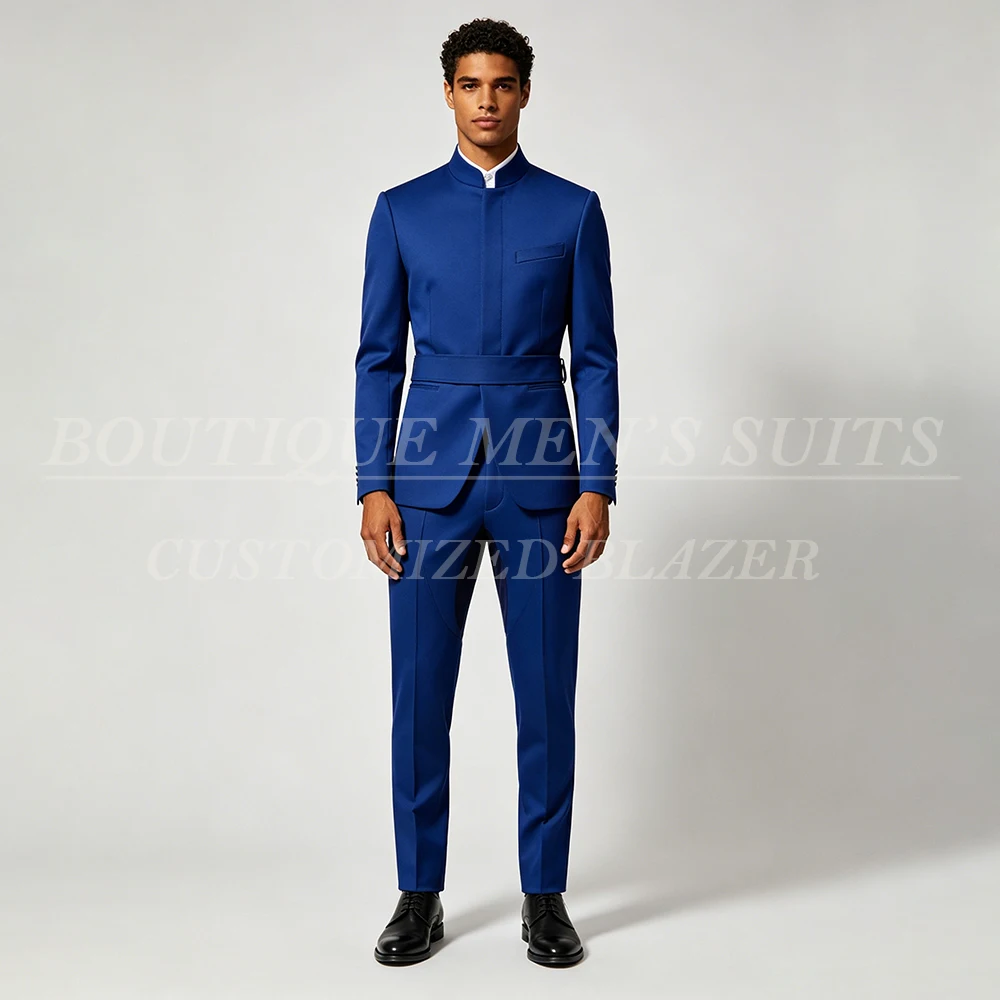 Fashion Men's Suits Customized Hidden Button Stand Lapel 2 Piece Jacket Pants Outfits Fashion Slim Fit Male Clothing Costume
Fashion Men's Suits Customized Hidden Button Stand Lapel 2 Piece Jacket Pants Outfits Fashion Slim Fit Male Clothing Costume