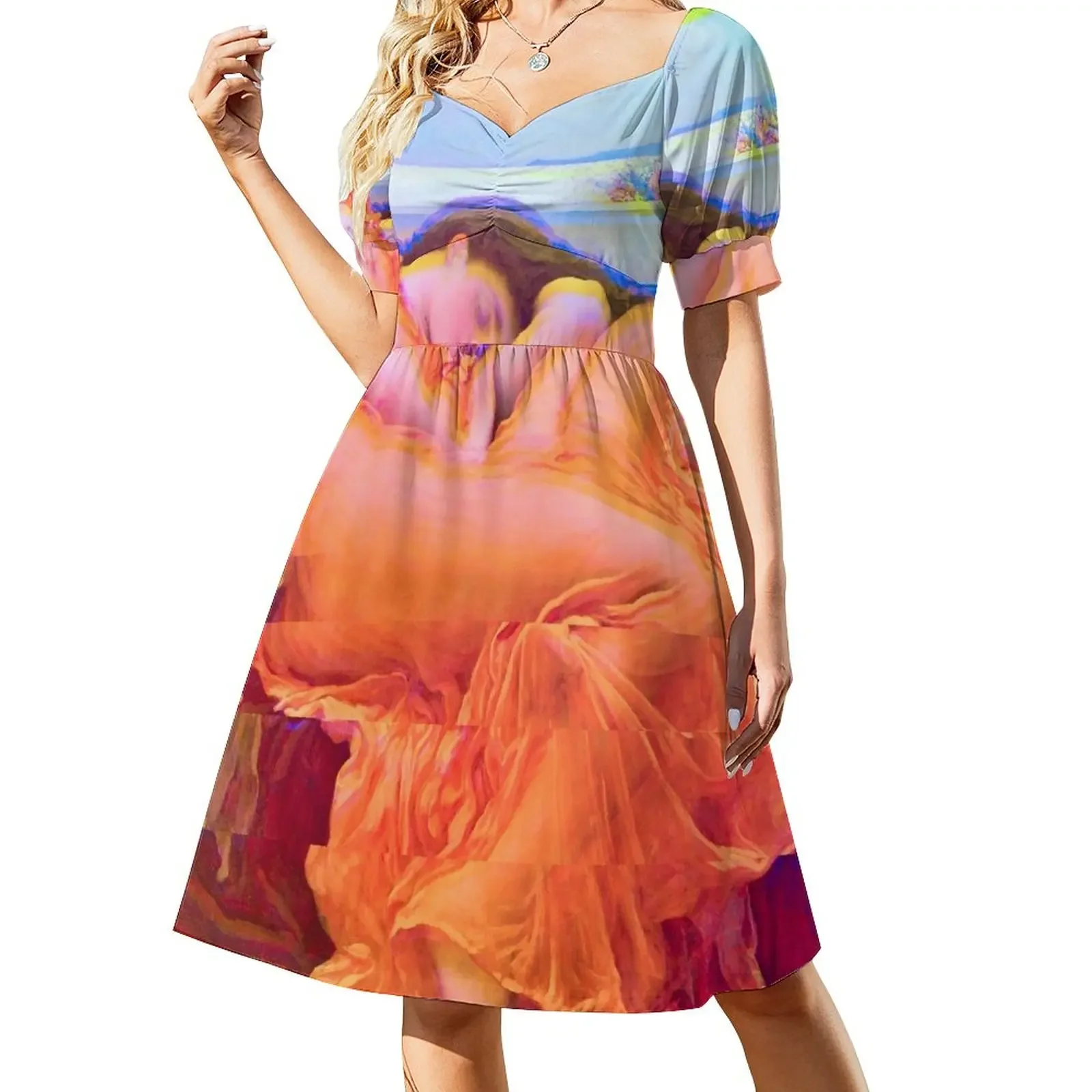 Flaming June by Sir Frederic Leighton (Glitched) Short-Sleeved Dress women dress Dresses
Flaming June by Sir Frederic Leighton (Glitched) Short-Sleeved Dress women dress Dresses