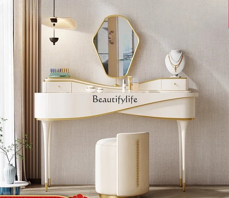 yj32 Cream style dresser bedroom ins style American light luxury style new creative solid wood makeup table 
yj32 Cream style dresser bedroom ins style American light luxury style new creative solid wood makeup table