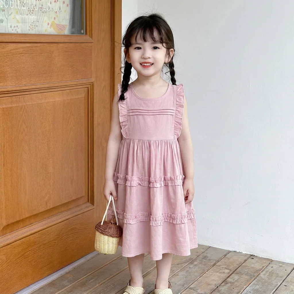 Summer New Korean Version Pink Sweet and Cute Round Neck Sleeveless Lace Princess Dress for Daily Wear
Summer New Korean Version Pink Sweet and Cute Round Neck Sleeveless Lace Princess Dress for Daily Wear