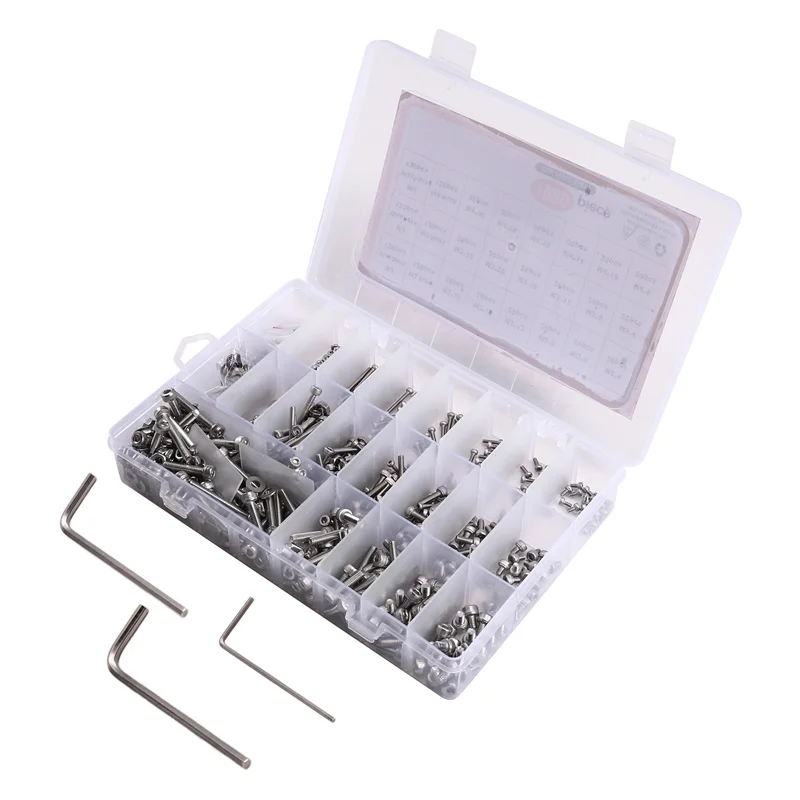RMWIN-M2 M3 1080Pcs Hex Socket Head Cap Screw Assortment, 304 Stainless Steel, Complete Kit With Screws, Bolts, Nuts, And Washer
RMWIN-M2 M3 1080Pcs Hex Socket Head Cap Screw Assortment, 304 Stainless Steel, Complete Kit With Screws, Bolts, Nuts, And Washer