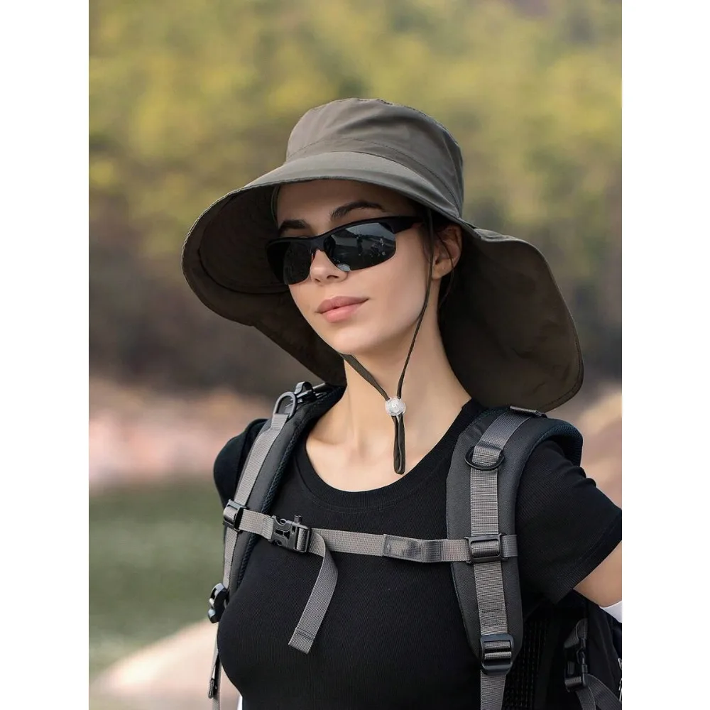 1pc Women's Lightweight Breathable Bucket Hat With Ponytail Hole And Shawl Neck Protector, Quick Drying And Sun Protection For Outdoor Activities And Daily Wear
1pc Women's Lightweight Breathable Bucket Hat With Ponytail Hole And Shawl Neck Protector, Quick Drying And Sun Protection For Outdoor Activities And Daily Wear