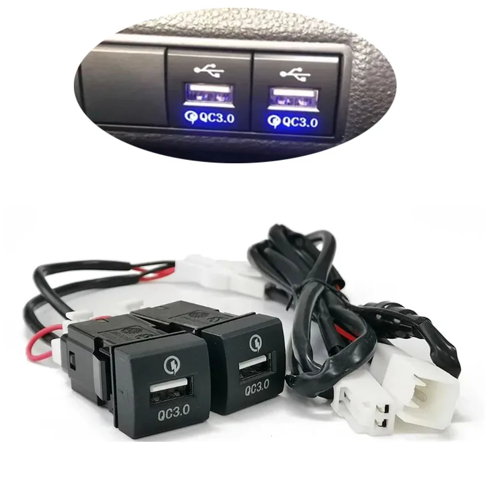 Car Dual Charger QC3.0 USB Phone Charging Interface Socket Fit For Toyota Prado Rav4 Camry Corolla 18-22
Car Dual Charger QC3.0 USB Phone Charging Interface Socket Fit For Toyota Prado Rav4 Camry Corolla 18-22
