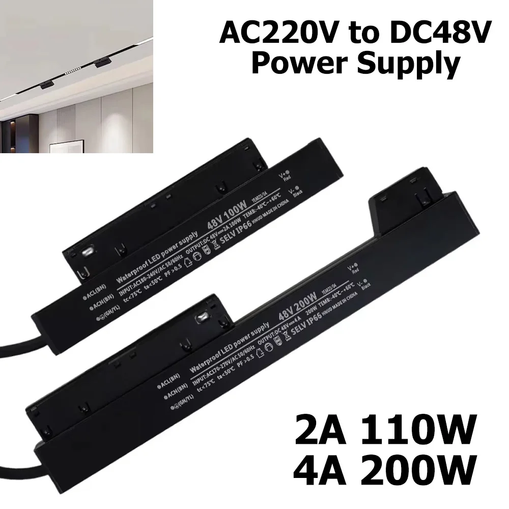 Black Single Output Power Supply Transformer Magnetic Drivers Driver AC220V to DC48V Light 100W IP66 220W Led For Track Lamp
Black Single Output Power Supply Transformer Magnetic Drivers Driver AC220V to DC48V Light 100W IP66 220W Led For Track Lamp