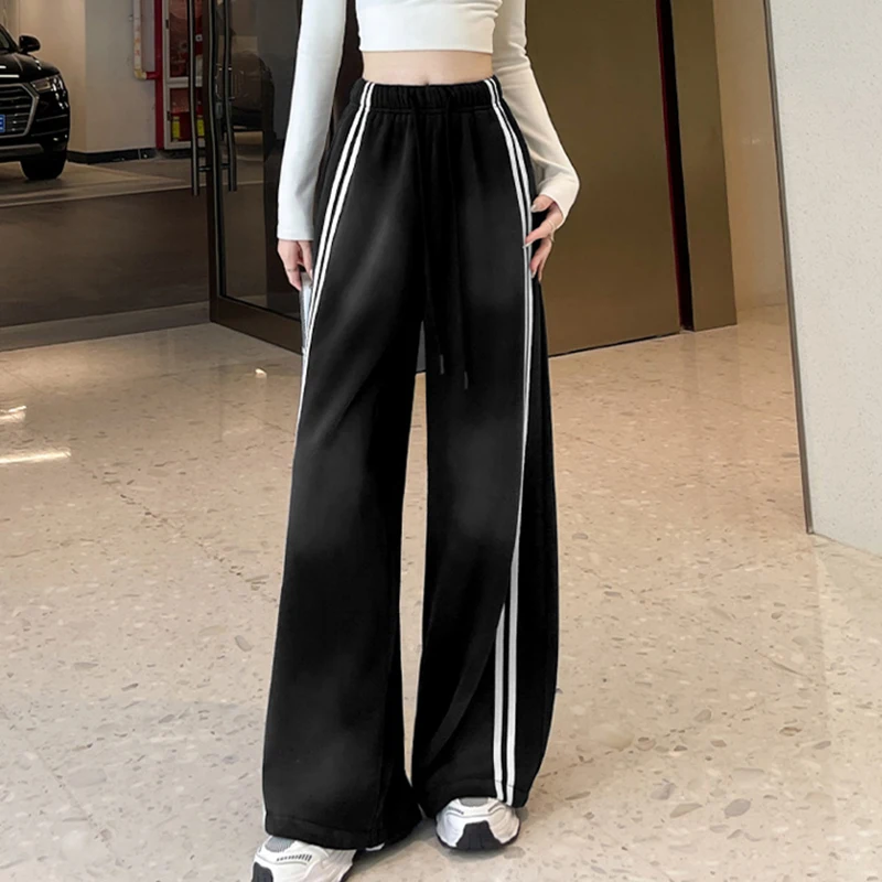American Sweatpants Women Fashion Casual All Match High Waist Baggy Striped Wide Leg Pant Female Fall Winter Thick Warm Trousers
American Sweatpants Women Fashion Casual All Match High Waist Baggy Striped Wide Leg Pant Female Fall Winter Thick Warm Trousers