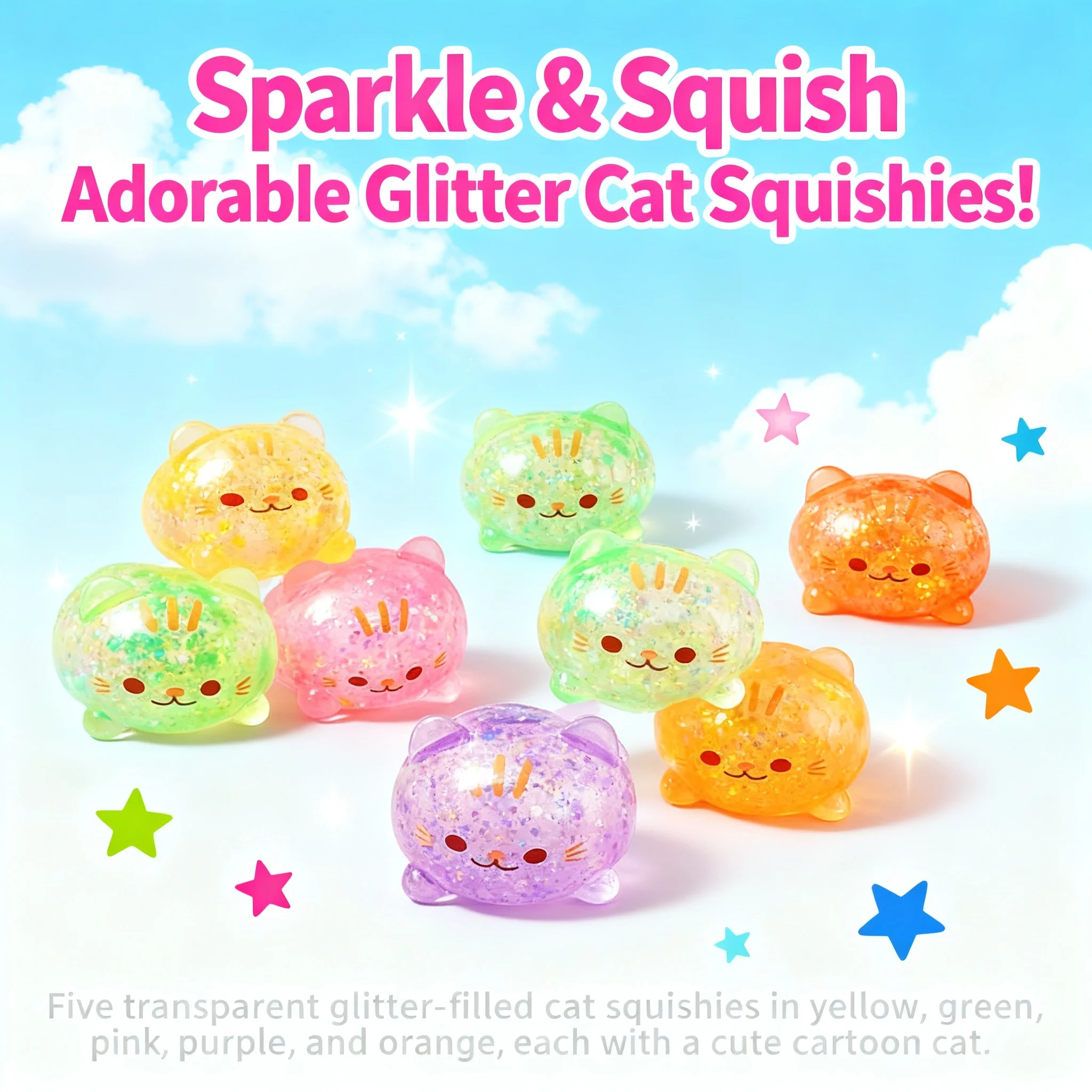 Hot Selling Mini Gold Powder Cat Squeeze Toy Cartoon Stress Relief Pet Decompression Candy Fidget Toy
Hot Selling Mini Gold Powder Cat Squeeze Toy Cartoon Stress Relief Pet Decompression Candy Fidget Toy