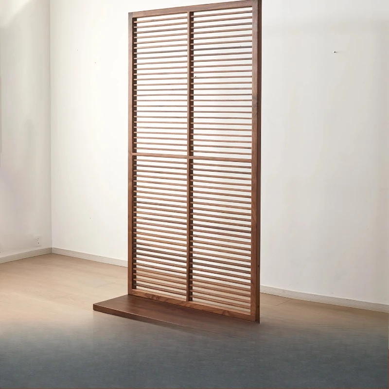 Black walnut screen partitions, living room entrance porch blocks modern simple solid wood seat screen 
Black walnut screen partitions, living room entrance porch blocks modern simple solid wood seat screen