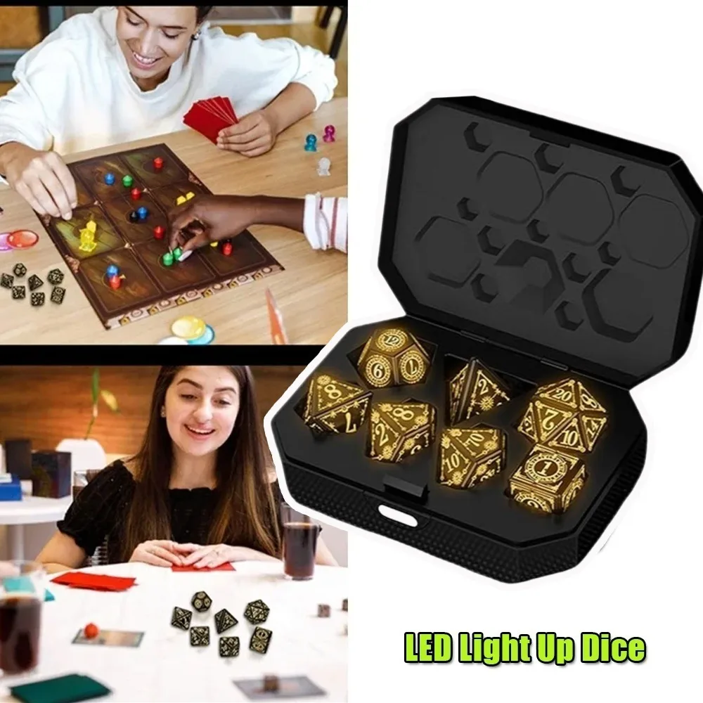 Перезаряжаемые светящиеся светодиодные кубики для ролевых игр, многогранные кубики, светодиодные электронные кубики для настольного игрового плеера, перезаряжаемые через USB
Перезаряжаемые светящиеся светодиодные кубики для ролевых игр, многогранные кубики, светодиодные электронные кубики для настольного игрового плеера, перезаряжаемые через USB