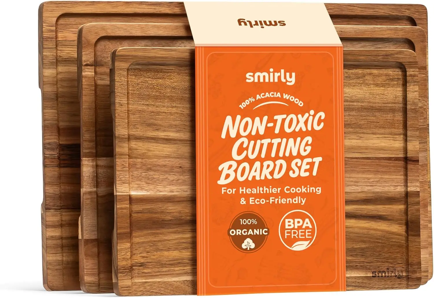 Acacia Wood Cutting Board Set of 3 - Large, Medium, Small Wooden Chopping Boards for Kitchen, Serving, Charcuterie
Acacia Wood Cutting Board Set of 3 - Large, Medium, Small Wooden Chopping Boards for Kitchen, Serving, Charcuterie