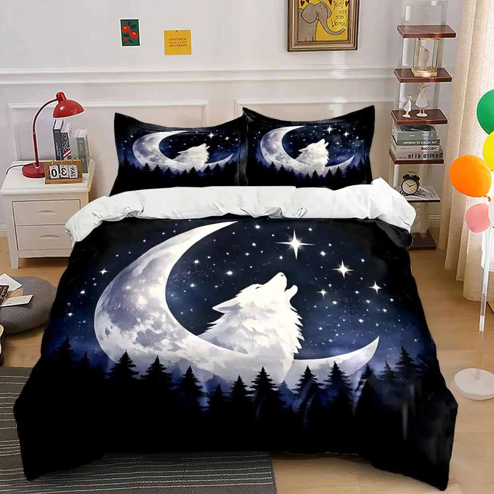 Wolf, moon, stars, trees. Print Bedding Set 1 Duvet Cover 2 Pillowcases for Adult and Children Luxury Gift Full Size
Wolf, moon, stars, trees. Print Bedding Set 1 Duvet Cover 2 Pillowcases for Adult and Children Luxury Gift Full Size
