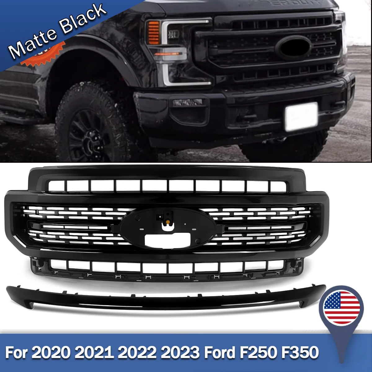 For 2020+ Ford F250 F350 Lariat Sport Super Duty Front Bumper Grille Gloss Black
For 2020+ Ford F250 F350 Lariat Sport Super Duty Front Bumper Grille Gloss Black