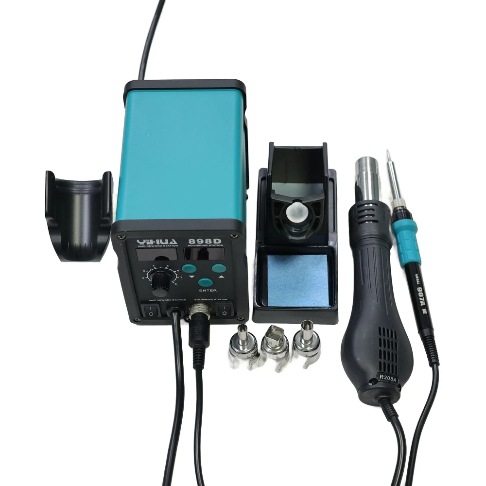 YIHUA 898D Soldering and Hot Air Rework Station, Efficient for Mounting/Dismountingounting
YIHUA 898D Soldering and Hot Air Rework Station, Efficient for Mounting/Dismountingounting