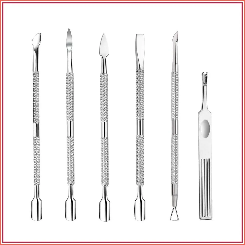 6PCS Stainless Steel Cuticle Pusher Set, Manicure & Pedicure Tools for Fingernail and Toenails
6PCS Stainless Steel Cuticle Pusher Set, Manicure & Pedicure Tools for Fingernail and Toenails