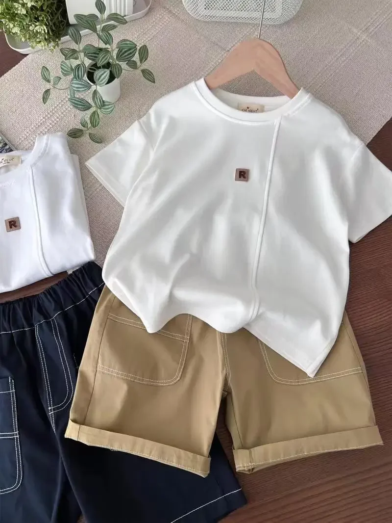 Новая детская однотонная хлопковая футболка с короткими рукавами + шорты, комплект из 2 предметов, летний комплект одежды для мальчиков-подростков 100-170 см
Новая детская однотонная хлопковая футболка с короткими рукавами + шорты, комплект из 2 предметов, летний комплект одежды для мальчиков-подростков 100-170 см