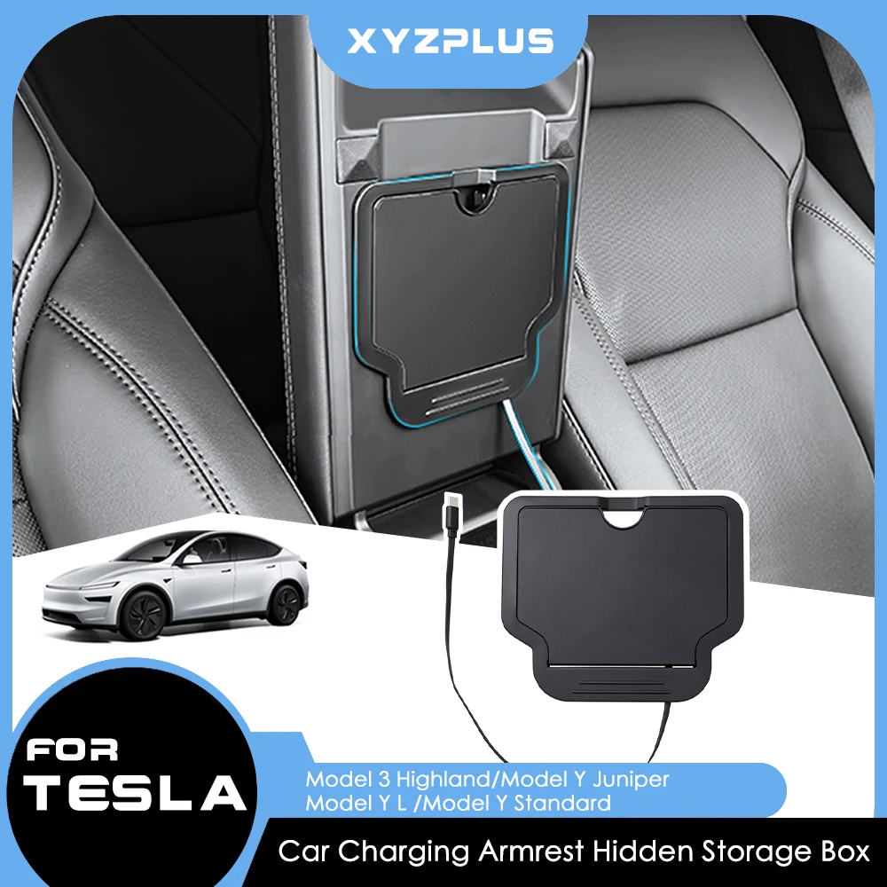 For Tesla Model 3 Highland /Model Y Juniper/YL 2026 Armrest Hidden Charging Storage Box Privacy Organizer Tray Car Accessories
For Tesla Model 3 Highland /Model Y Juniper/YL 2026 Armrest Hidden Charging Storage Box Privacy Organizer Tray Car Accessories