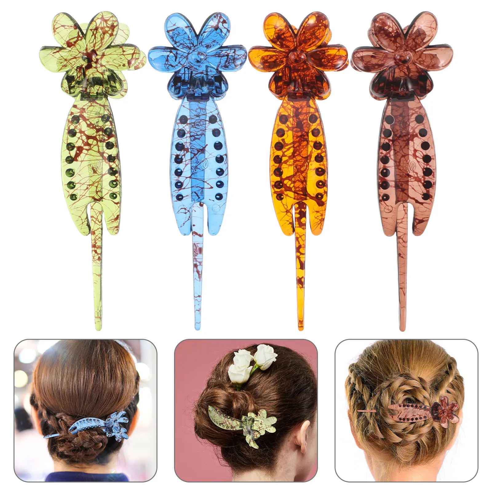 4Pcs Vintage Flower Hairpins Secure Low Bun Clips Lightweight Chignon Accessories Stylish Floral Design for Special Occasions
4Pcs Vintage Flower Hairpins Secure Low Bun Clips Lightweight Chignon Accessories Stylish Floral Design for Special Occasions