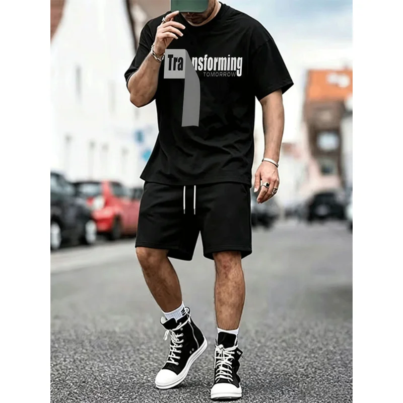 Men's Summer Two-piece Trendy Letter Printed Short Sleeved Elastic Waist Shorts Casual Sports Mesh Set
Men's Summer Two-piece Trendy Letter Printed Short Sleeved Elastic Waist Shorts Casual Sports Mesh Set