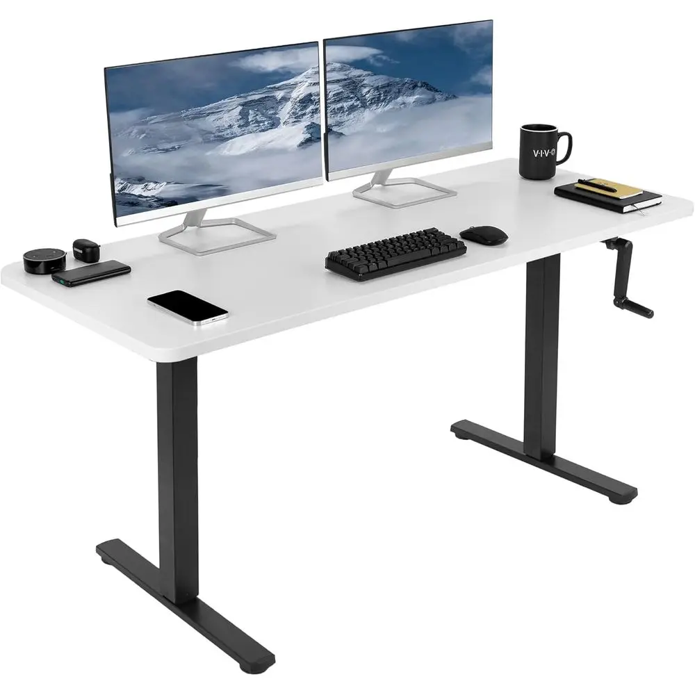 Height-Adjustable 60x24 White Stand-Up Desk with Durable Handle, Compact Standing Workstation
Height-Adjustable 60x24 White Stand-Up Desk with Durable Handle, Compact Standing Workstation