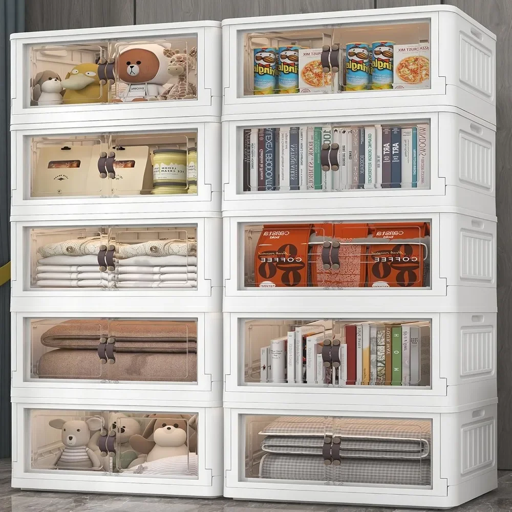 Closet organizer and storage bin, 5-pack foldable storage bin on wheels, plastic storage bin, double doors for home and office
Closet organizer and storage bin, 5-pack foldable storage bin on wheels, plastic storage bin, double doors for home and office