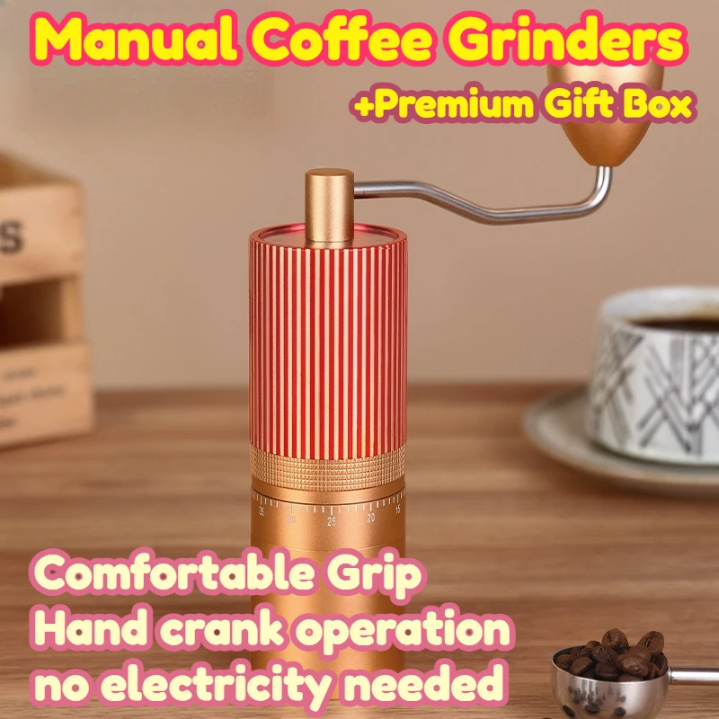 Manual Coffee Grinders External Adjustable Double Shaft Reinforced Red Color Portable Durable Comfortable Grip Office Brewing
Manual Coffee Grinders External Adjustable Double Shaft Reinforced Red Color Portable Durable Comfortable Grip Office Brewing