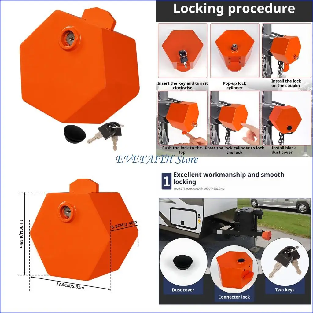 124B Heavy Duty Trailer Hitch Lock set for 2 5/16 Inch 2 Inch & 1 7/8 Inch Couplers
124B Heavy Duty Trailer Hitch Lock set for 2 5/16 Inch 2 Inch & 1 7/8 Inch Couplers