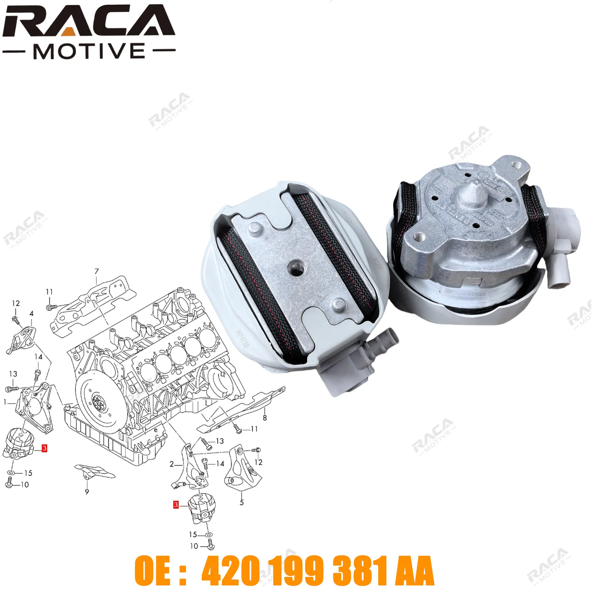 2 Pcs Engine Brackets for Audi R8 (423)(429) 2008-2015 (4S3) 2016-2017 (4Sp) 2020- (4S9)2017 420199381S 420199381Q 420199381Aa
2 Pcs Engine Brackets for Audi R8 (423)(429) 2008-2015 (4S3) 2016-2017 (4Sp) 2020- (4S9)2017 420199381S 420199381Q 420199381Aa