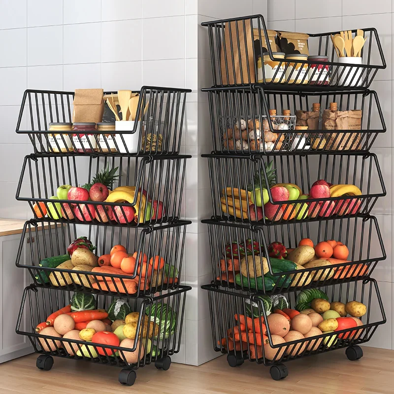 Kitchen basket storage rack, multi layered fruit and vegetable storage rack, multifunctional and movable snack cart
Kitchen basket storage rack, multi layered fruit and vegetable storage rack, multifunctional and movable snack cart
