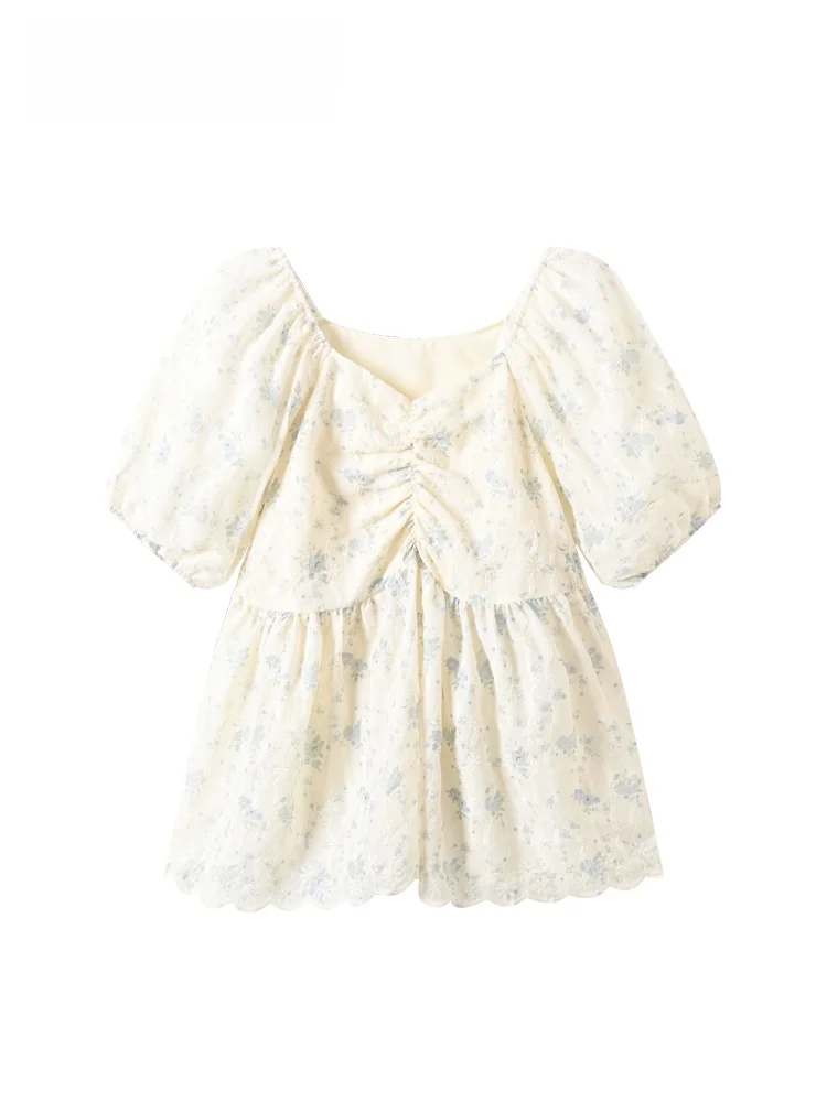 Summer New Style Women's Bubble Sleeve Shirt Casual Floral Print plus Size Sweet Style Polyester Chiffon Mid-Length Top
Summer New Style Women's Bubble Sleeve Shirt Casual Floral Print plus Size Sweet Style Polyester Chiffon Mid-Length Top