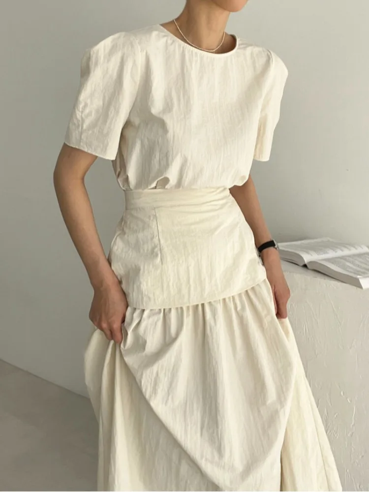 Summer Color round Neck Top High Waist Skirt Set Korean Style Women's Fashion Spring Autumn Winter Casual Outfit
Summer Color round Neck Top High Waist Skirt Set Korean Style Women's Fashion Spring Autumn Winter Casual Outfit