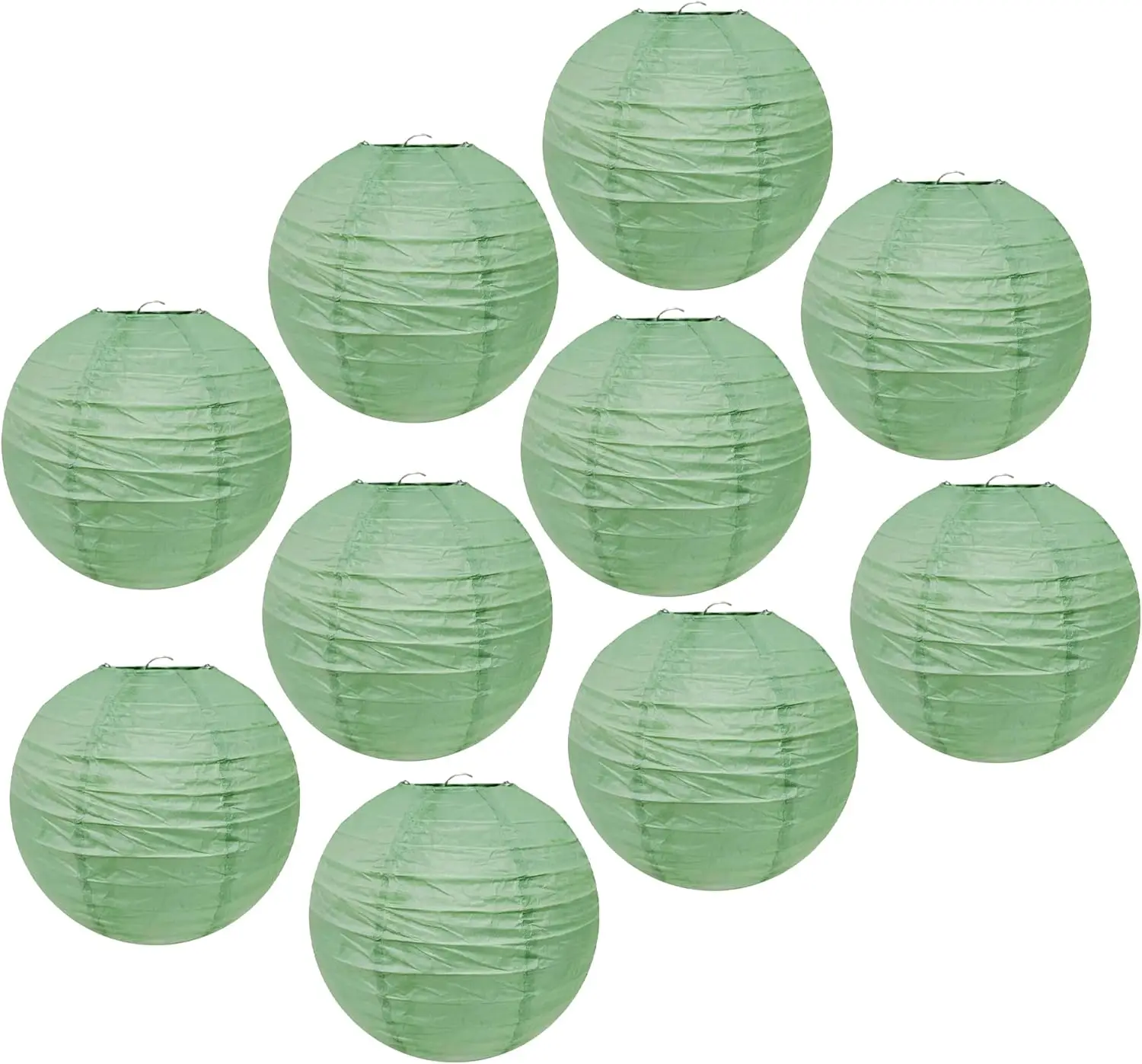 Chinese Style Paper Lanterns, Set of 10, Suitable for Party Decoration (Sage Green, 6-16in)
Chinese Style Paper Lanterns, Set of 10, Suitable for Party Decoration (Sage Green, 6-16in)