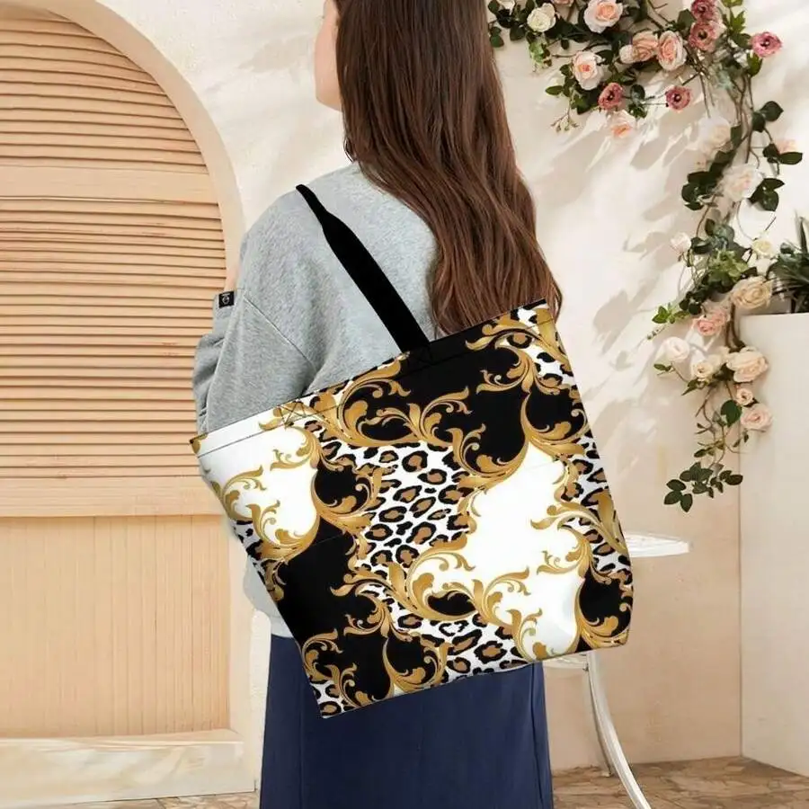 Leopard Print Baroque Pattern Tote Bag Women Casual Shoulder Bag
Leopard Print Baroque Pattern Tote Bag Women Casual Shoulder Bag