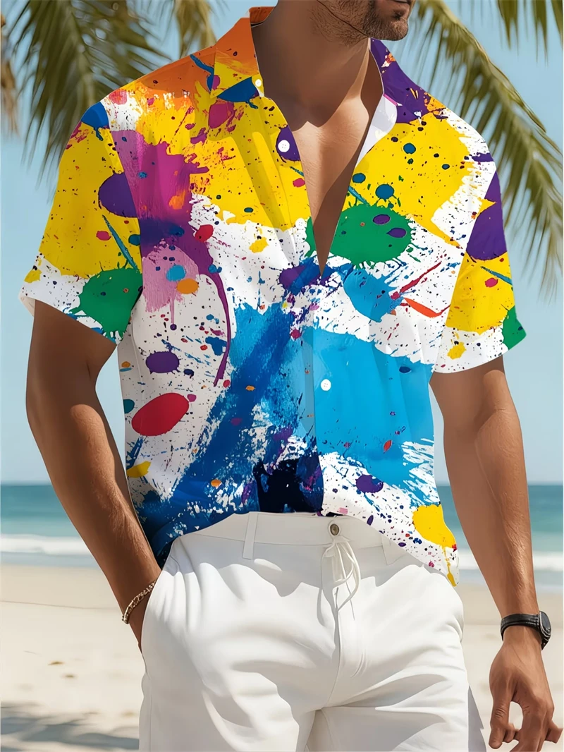 Men's Shirt Vibrant 3D Print Graffiti Art Short Sleeves Lapel Button-Up Shirts Fashion Personality Streetwear Colorful Y2k Tops
Men's Shirt Vibrant 3D Print Graffiti Art Short Sleeves Lapel Button-Up Shirts Fashion Personality Streetwear Colorful Y2k Tops