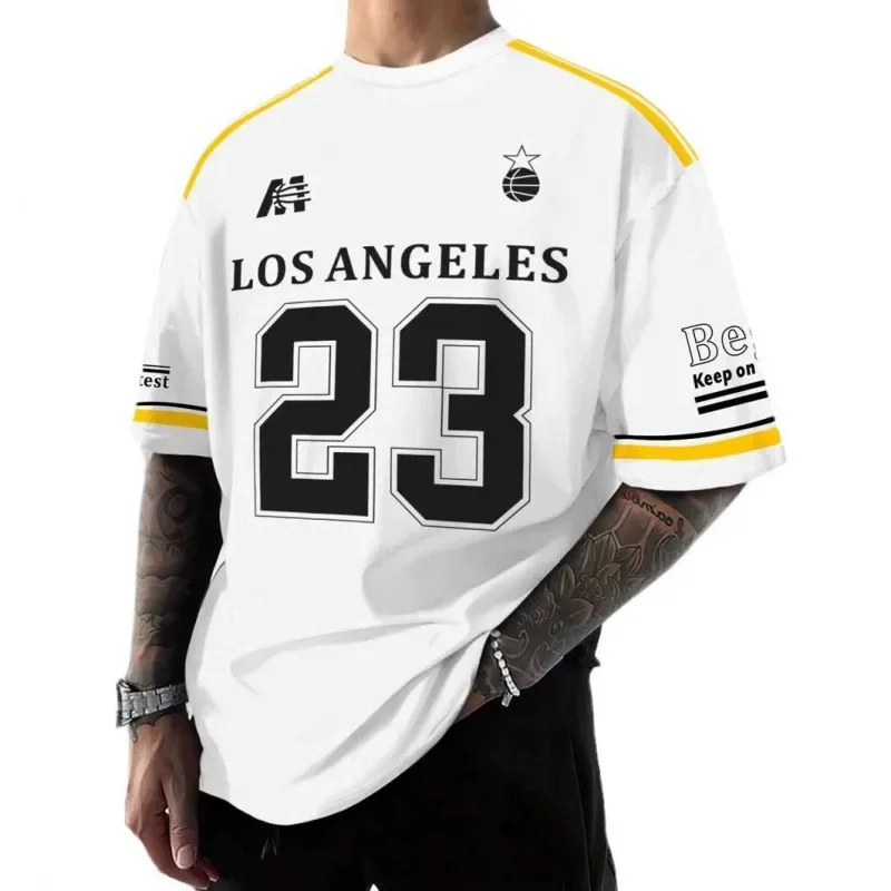 New letter sports clothing men's round neck versatile T-shirt fashion 3D digital printing sports men's loose fitting sportswear
New letter sports clothing men's round neck versatile T-shirt fashion 3D digital printing sports men's loose fitting sportswear