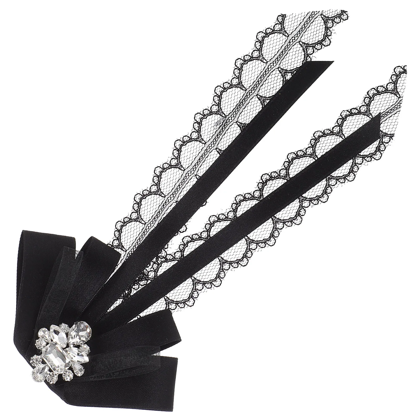 Lace Bow Tie Rhinestones Black Corsage Women Shirt Accessory Sweet Bow Pin Classic Color Elegant Appearance Banquet Suit Brooch
Lace Bow Tie Rhinestones Black Corsage Women Shirt Accessory Sweet Bow Pin Classic Color Elegant Appearance Banquet Suit Brooch