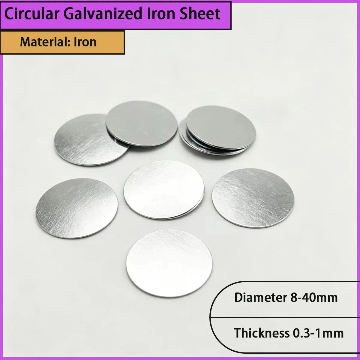 Circular galvanized iron sheet with a diameter of 8-40mm is suitable for various sealing gaskets, hardware accessories, etc
Circular galvanized iron sheet with a diameter of 8-40mm is suitable for various sealing gaskets, hardware accessories, etc