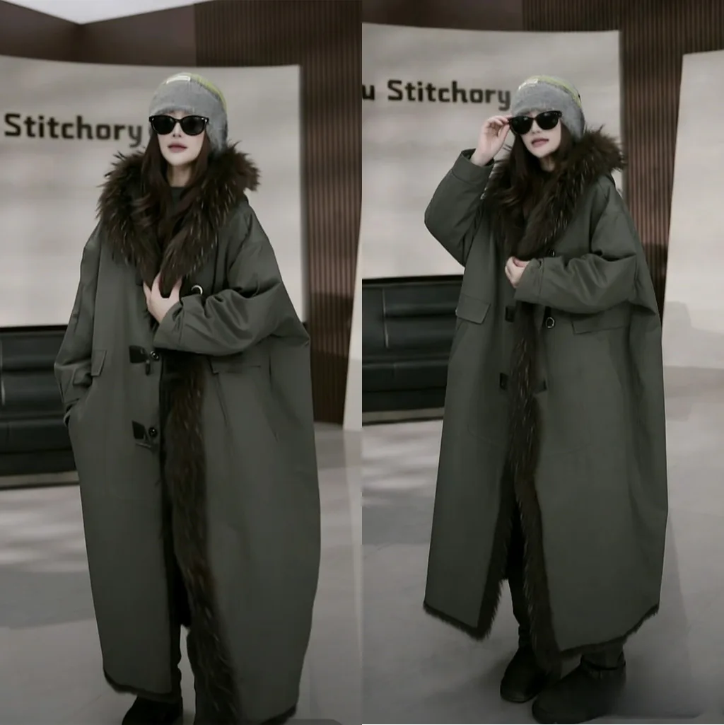 Двусторонняя удлиненная парка с капюшоном и меховым воротником для женщин, зимняя, для повседневной носки, в корейском стиле, стандартный крой, удлиненное пальто
Двусторонняя удлиненная парка с капюшоном и меховым воротником для женщин, зимняя, для повседневной носки, в корейском стиле, стандартный крой, удлиненное пальто