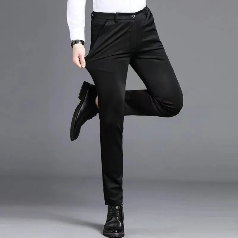 Брюки мужские длинные эластичные, модные деловые повседневные Костюмные штаны, прямые Формальные, большие размеры 28-40, весна-лето
Брюки мужские длинные эластичные, модные деловые повседневные Костюмные штаны, прямые Формальные, большие размеры 28-40, весна-лето
