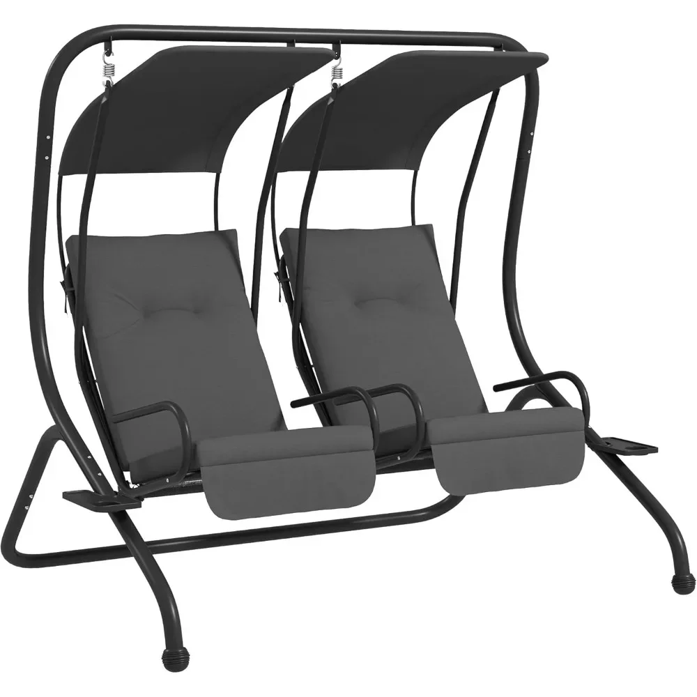 Patio Swing Chair with 2 Separate Seats, Outdoor Swing Glider with Removable Canopy and Cup Holders, for Porch, Garden, Poolsid
Patio Swing Chair with 2 Separate Seats, Outdoor Swing Glider with Removable Canopy and Cup Holders, for Porch, Garden, Poolsid