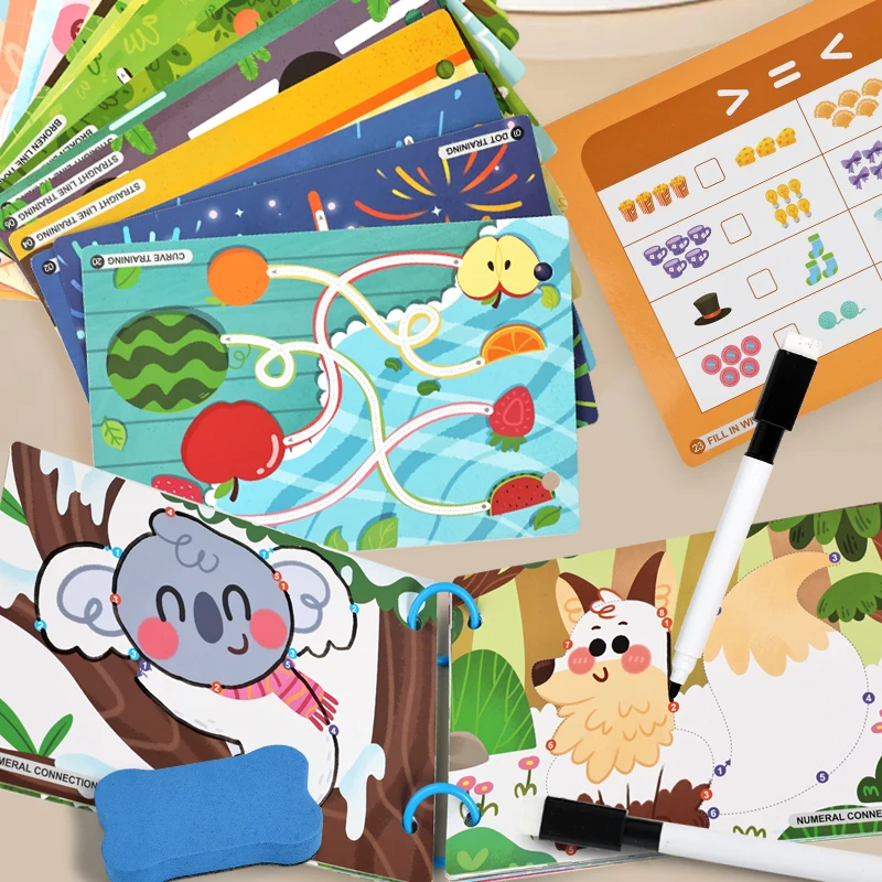 Reusable Kids Busy Book Alphabet Number Writing Drawing Matching Improve Focus Fine Motor Skills Education Toy
Reusable Kids Busy Book Alphabet Number Writing Drawing Matching Improve Focus Fine Motor Skills Education Toy
