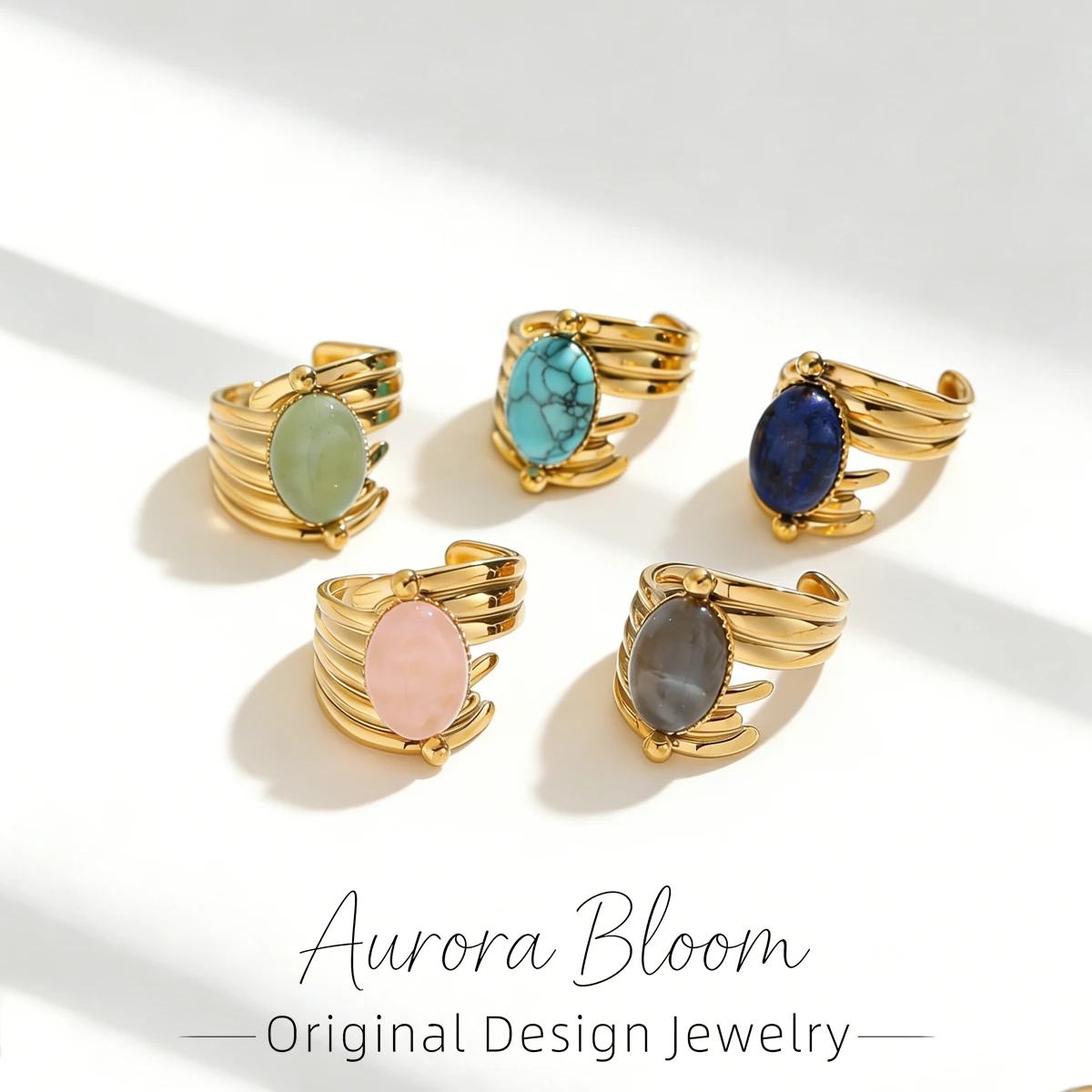 AURORA 18K Gold-Plated Adjustable Tiger's Eye Rings For Women's Daily Vintage Wide Openwork Stainless Steel Ring Women's Jewelry
AURORA 18K Gold-Plated Adjustable Tiger's Eye Rings For Women's Daily Vintage Wide Openwork Stainless Steel Ring Women's Jewelry
