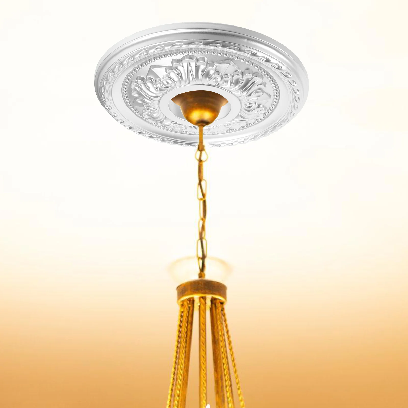 Round Ceiling Medallion for Light Fixtures Decorative PVC Ceiling Cover Plate Easy Install Home Lighting Medallion Ring
Round Ceiling Medallion for Light Fixtures Decorative PVC Ceiling Cover Plate Easy Install Home Lighting Medallion Ring