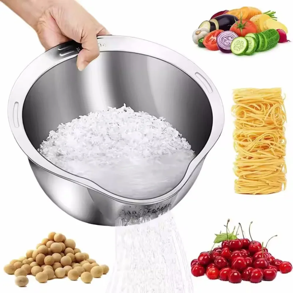 Rice Washer Strainer Bowl Stainless Steel 304 Rice Washing Bowl Rice Sieve Colander Fruit And Vegetable Strainer Kitchen Tools
Rice Washer Strainer Bowl Stainless Steel 304 Rice Washing Bowl Rice Sieve Colander Fruit And Vegetable Strainer Kitchen Tools
