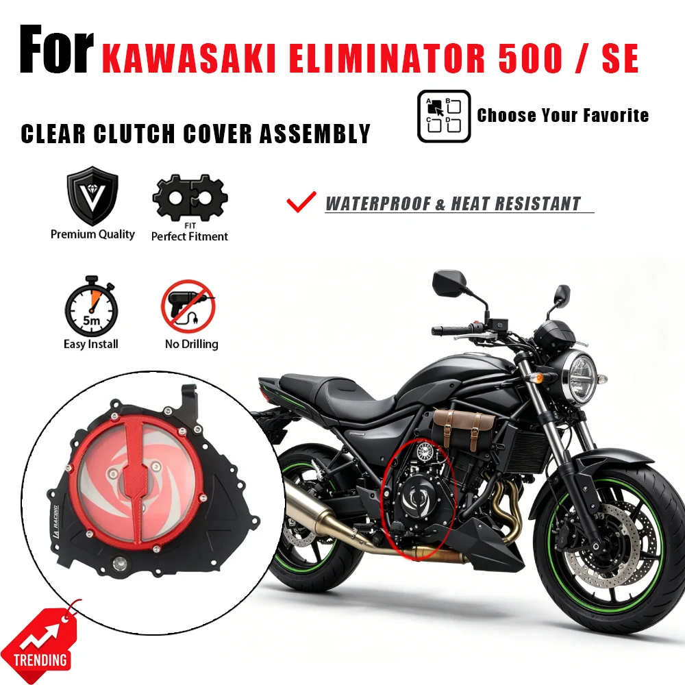 For Kawasaki Eliminator 500 Clear Clutch Cover Transparent Pressure Plate Engine Guard Accesorios Moto Tapa Embrague
For Kawasaki Eliminator 500 Clear Clutch Cover Transparent Pressure Plate Engine Guard Accesorios Moto Tapa Embrague