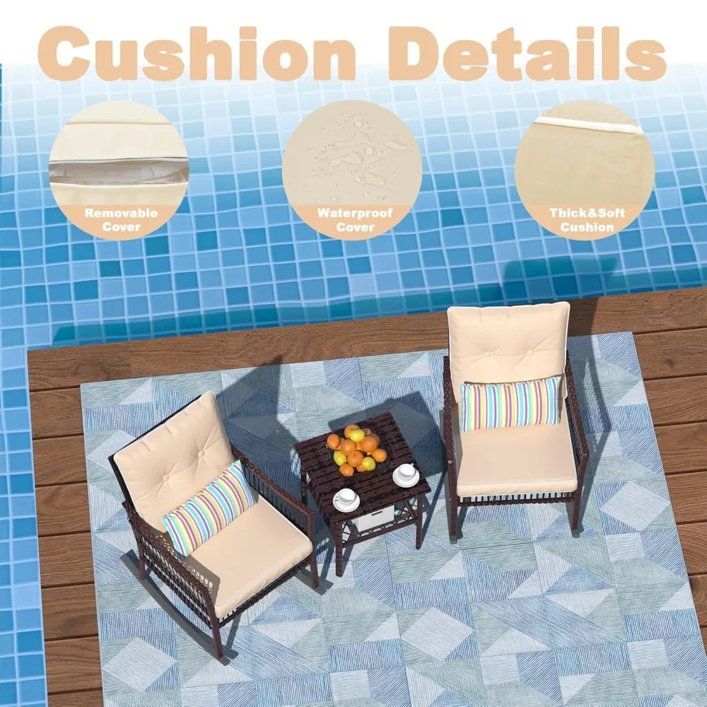 3 Pieces Patio Furniture Set, Wicker Rocking Chairs Bistro Set with Coffee Table, Outdoor Conversation Set for, Customized
3 Pieces Patio Furniture Set, Wicker Rocking Chairs Bistro Set with Coffee Table, Outdoor Conversation Set for, Customized